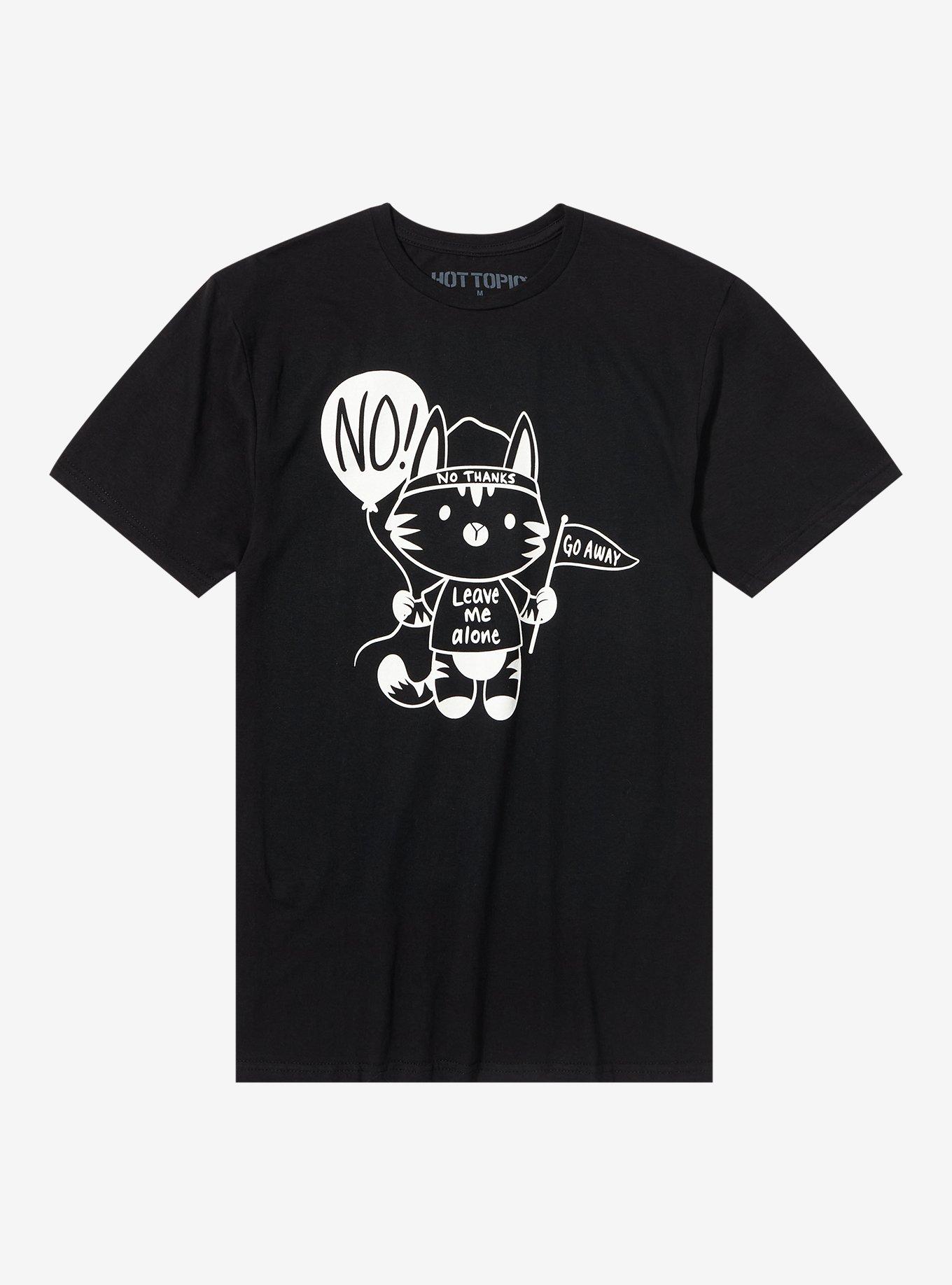 Leave Me Alone Cat Merch T-Shirt, BLACK, hi-res