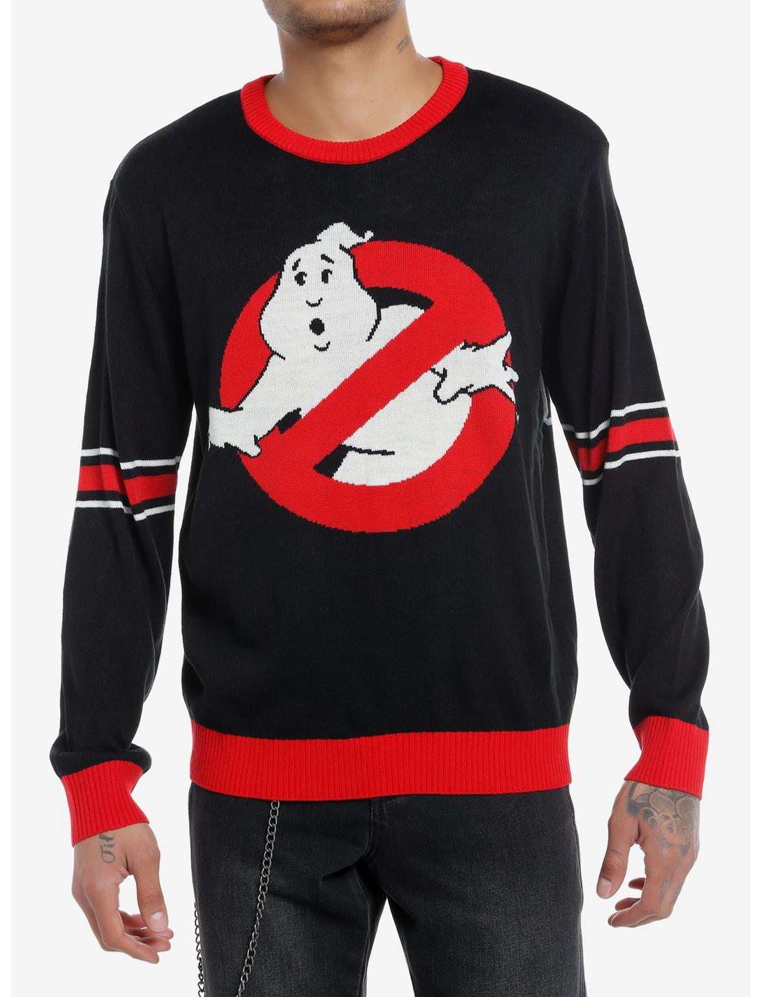 Ghostbusters Logo Intarsia Sweater, BLACK, hi-res