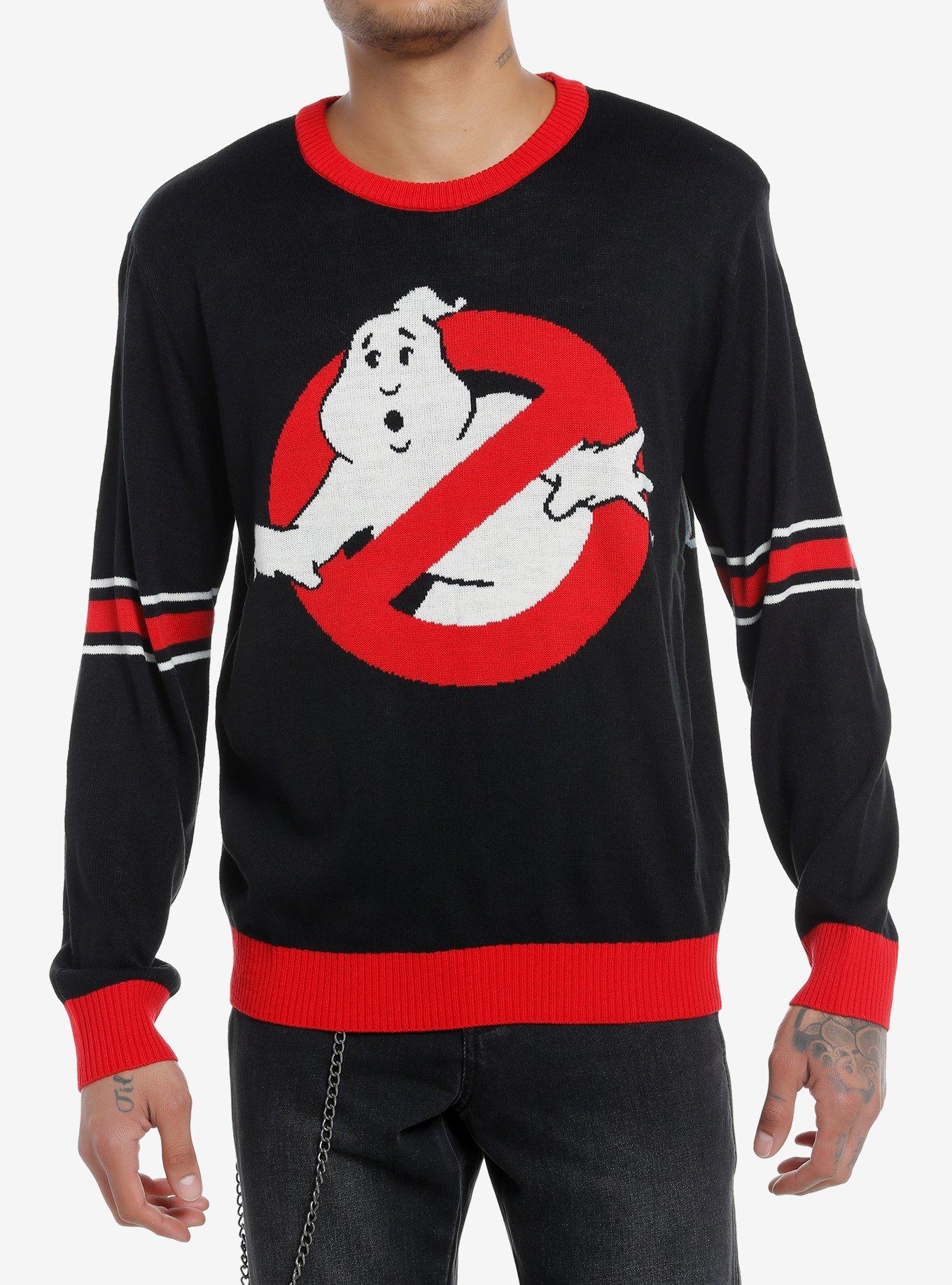 Ghostbusters Logo Intarsia Sweater, BLACK, hi-res