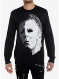Halloween Michael Myers Mask Intarsia Sweater, BLACK, hi-res