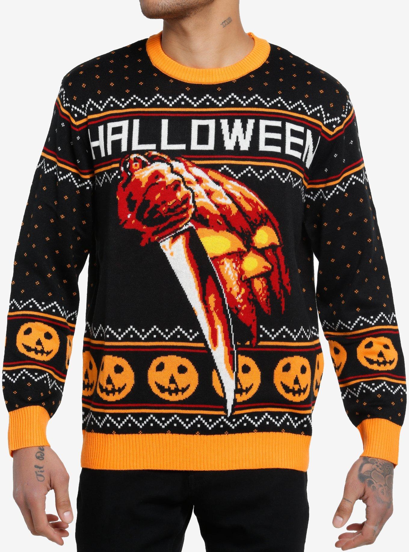 Halloween Logo Fair Isle Sweater, MULTI, hi-res