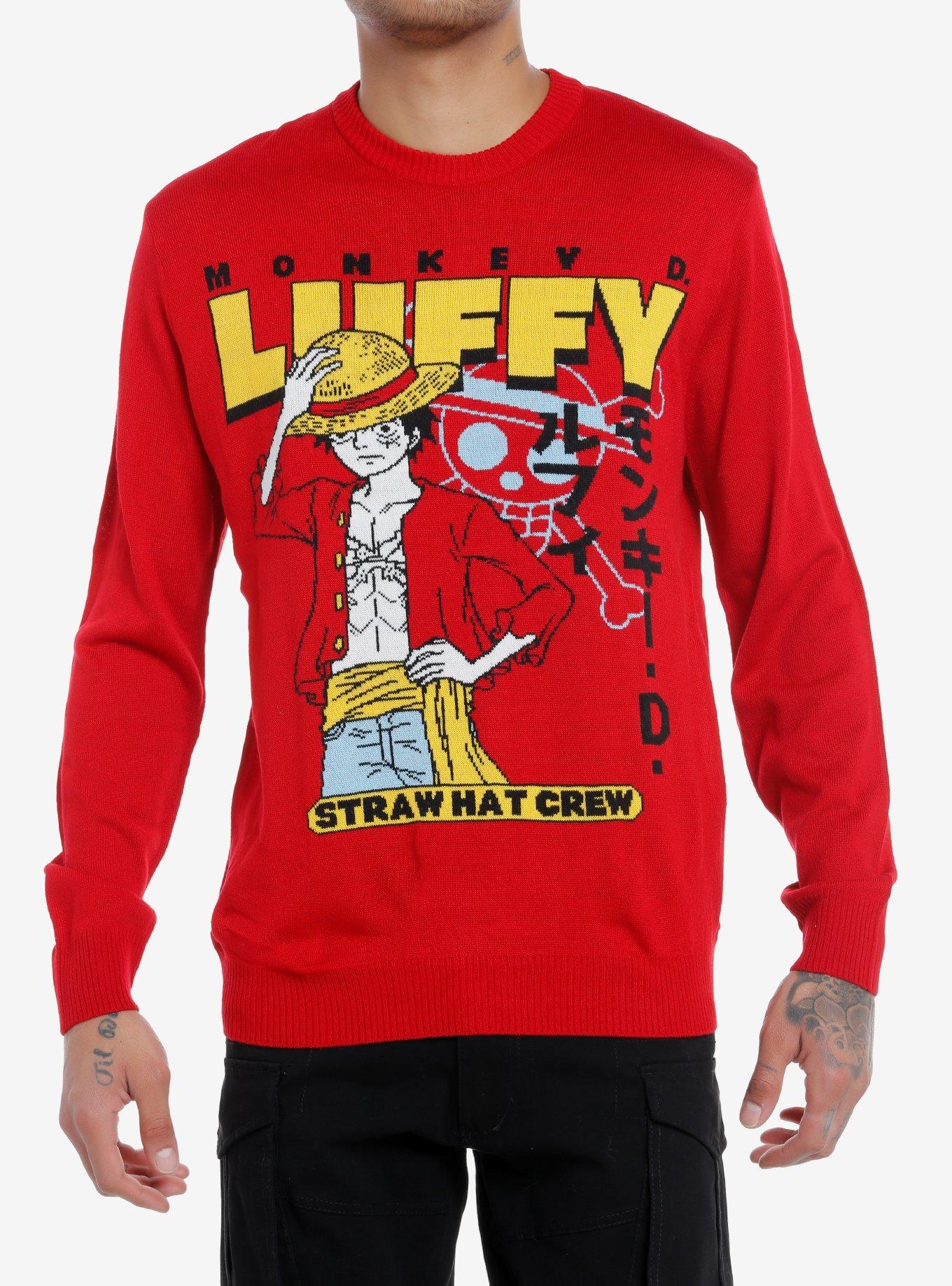 One Piece Luffy Intarsia Knit Sweater Hot Topic