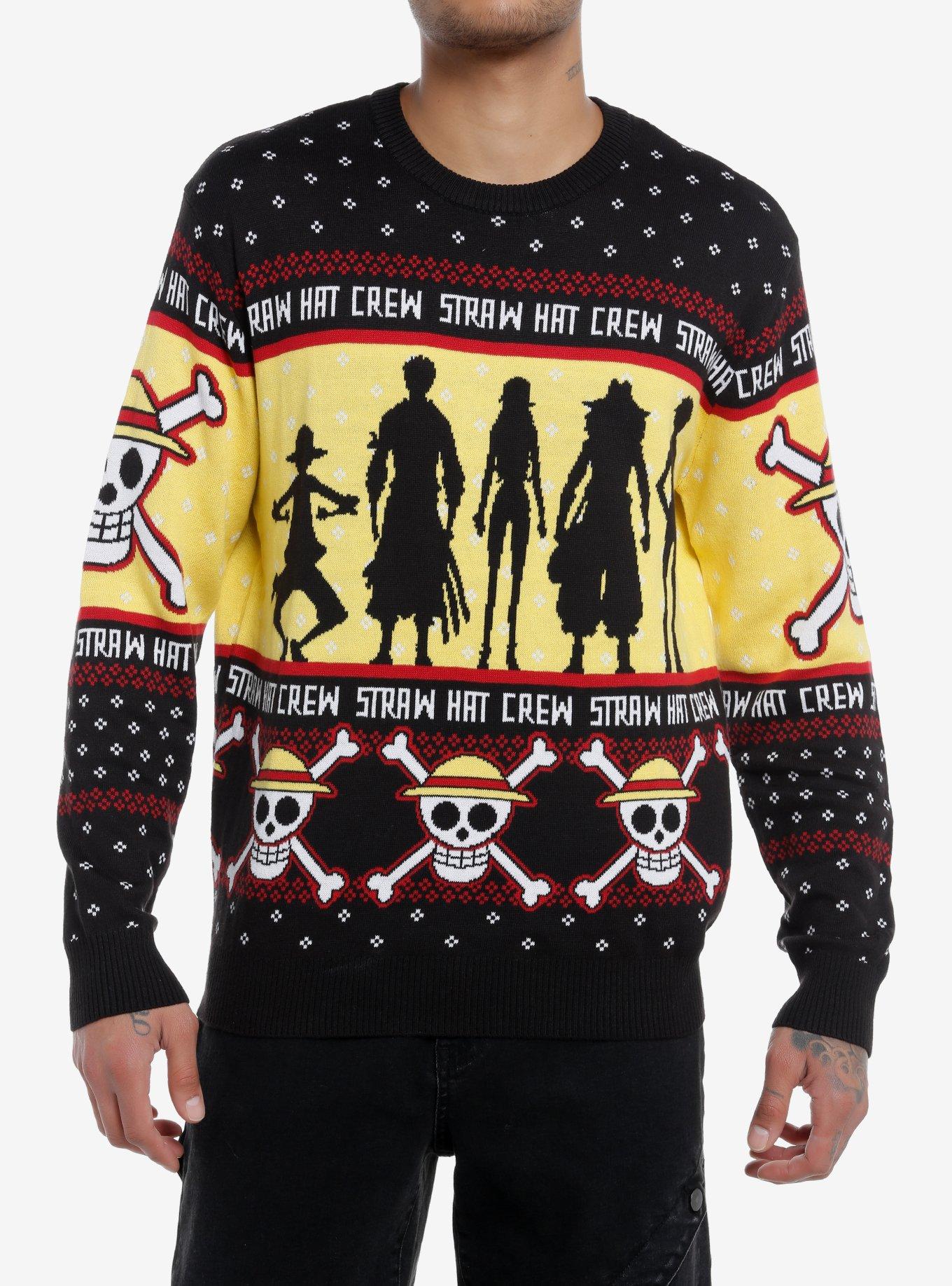 One Piece Straw Hat Crew Intarsia Knit Sweater, MULTI, hi-res