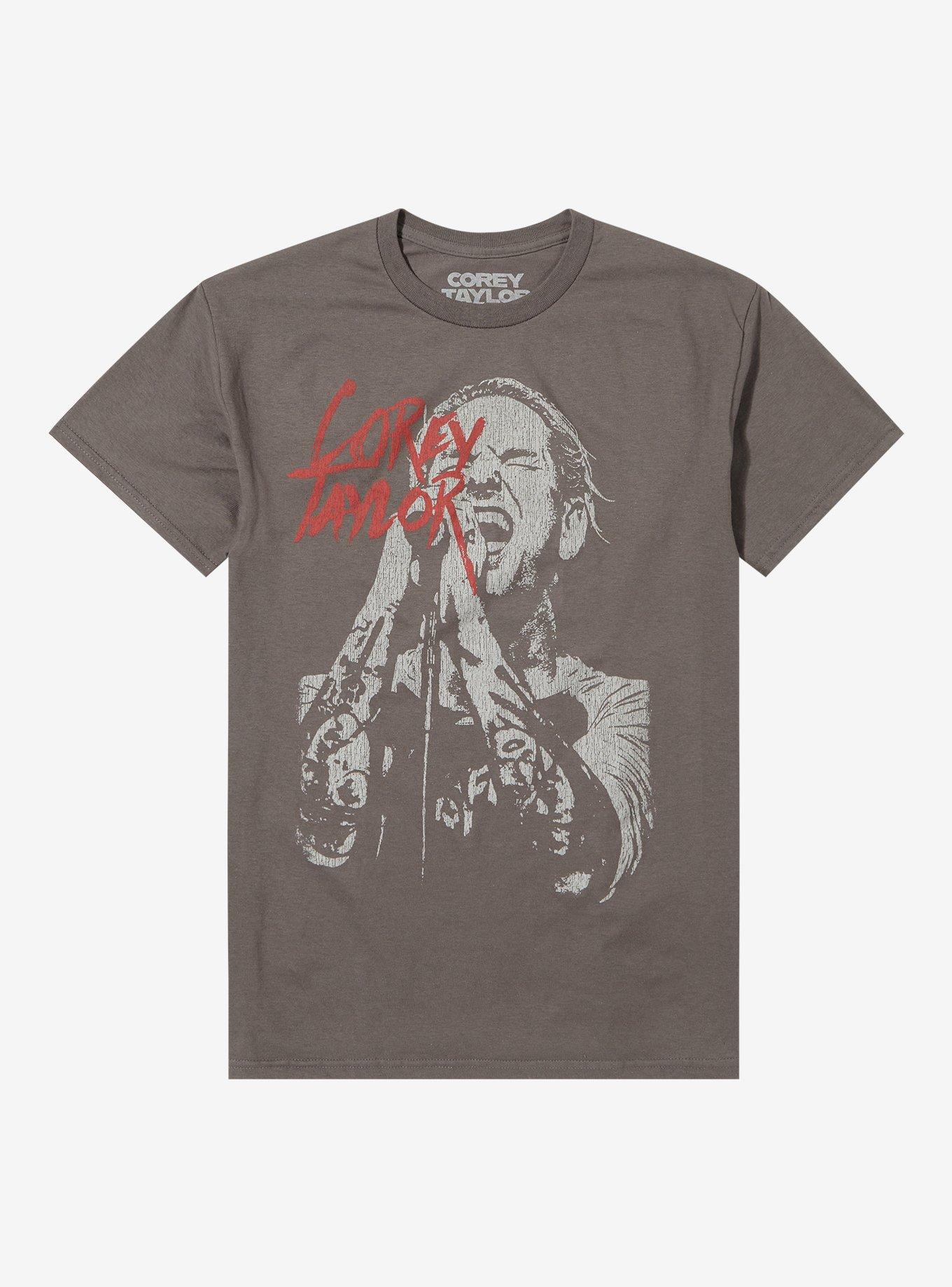 Corey Taylor Singing Boyfriend Fit Girls T-Shirt, CHARCOAL, hi-res