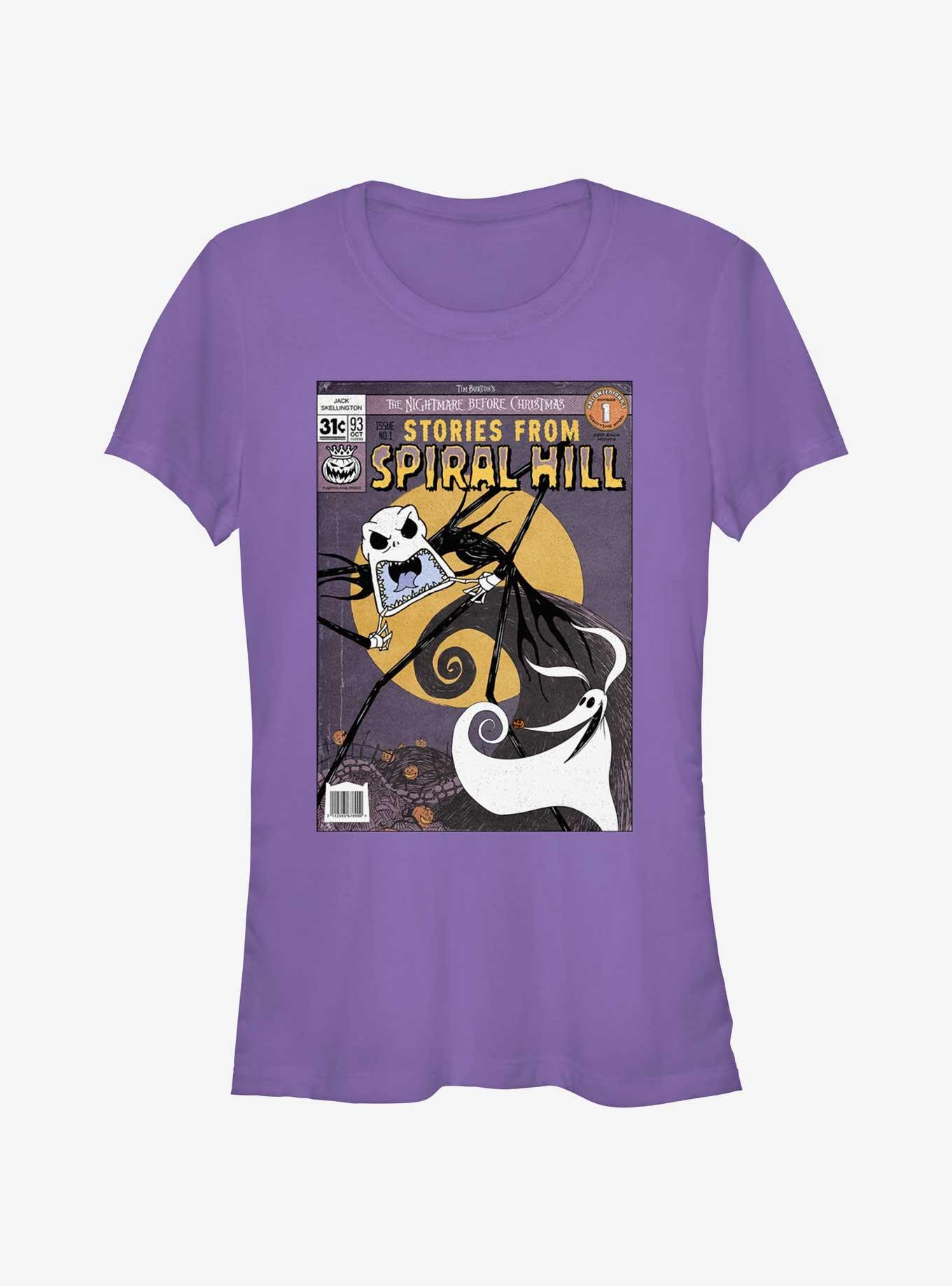 Disney The Nightmare Before Christmas Stories From Spiral Hill Jack and Zero Girls T-Shirt, PURPLE, hi-res