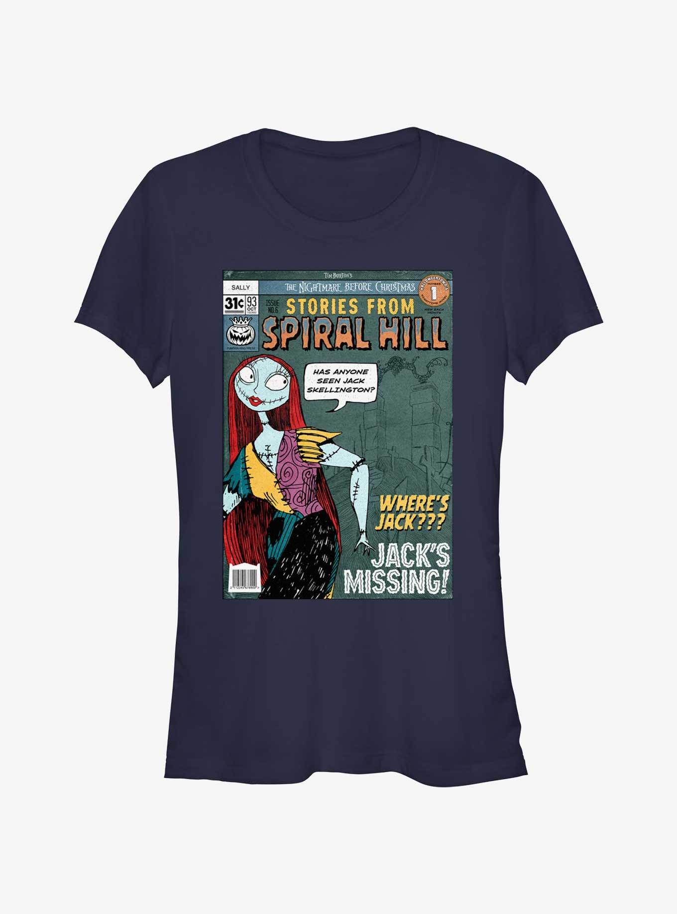 Disney The Nightmare Before Christmas Stories From Spiral Hill Sally Girls T-Shirt, NAVY, hi-res