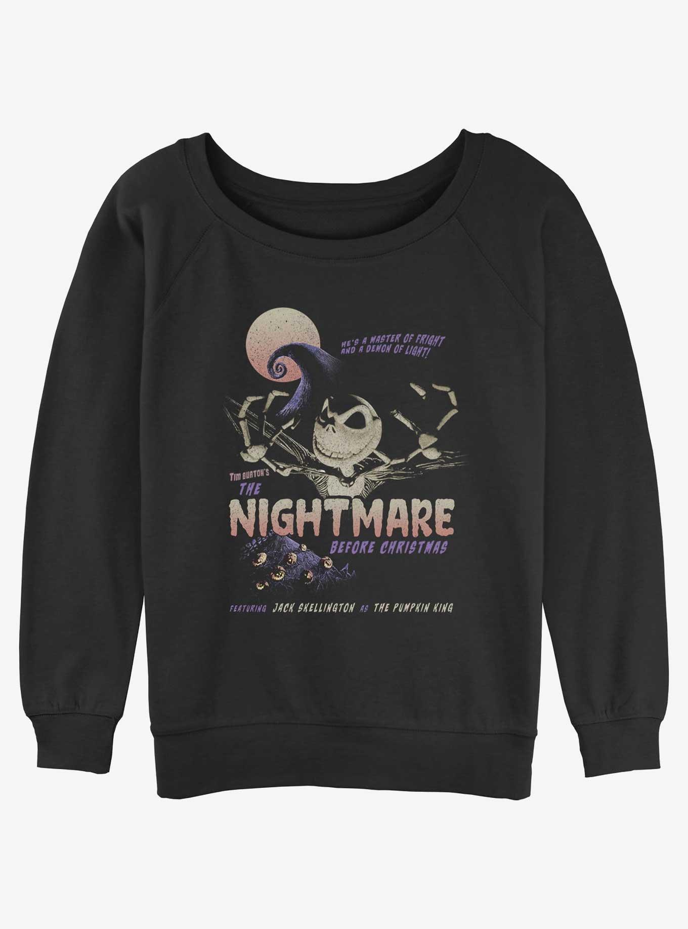 Disney The Nightmare Before Christmas Master Of Fright Jack Skellington Girls Slouchy Sweatshirt, BLACK, hi-res