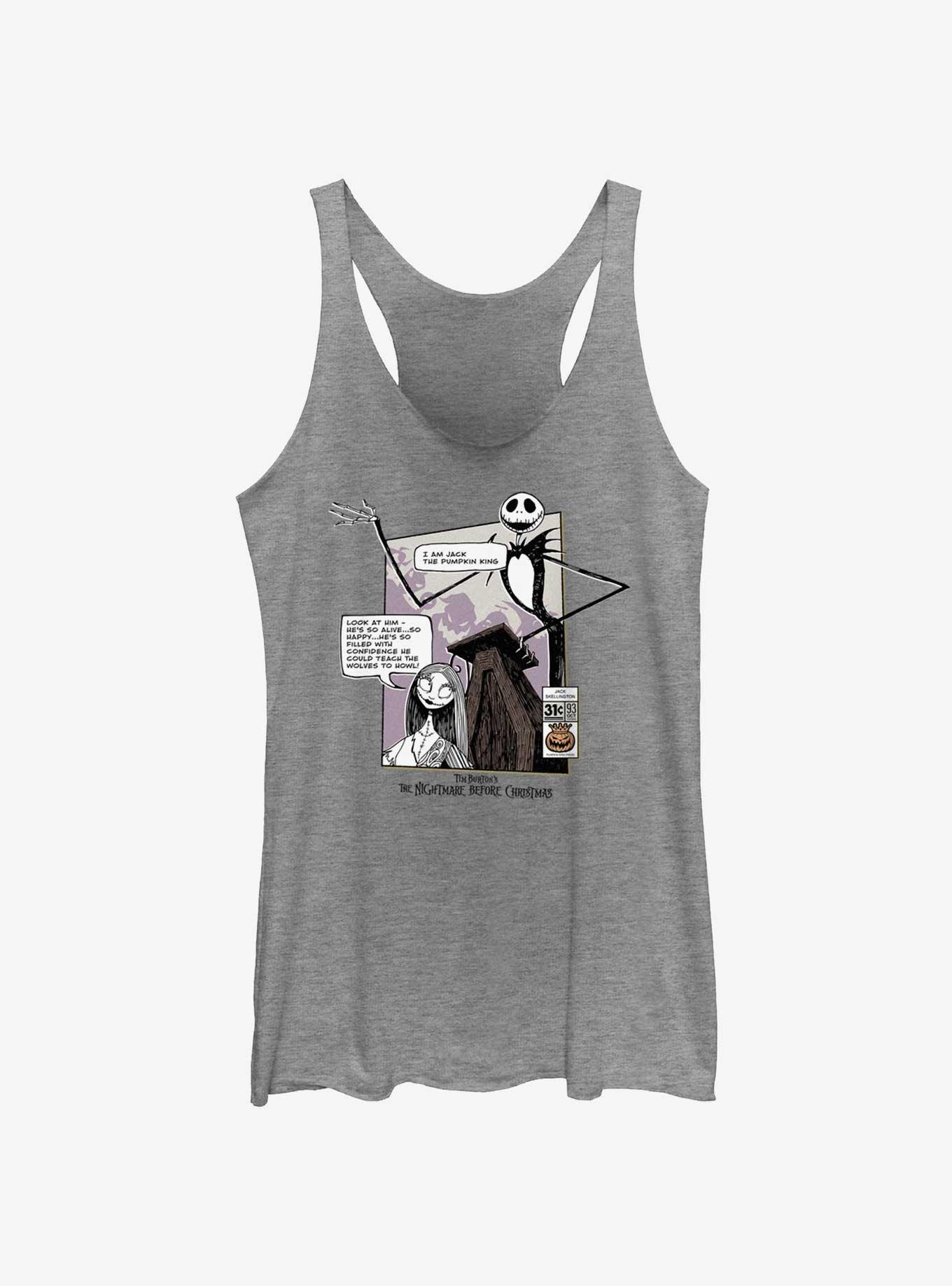 Disney The Nightmare Before Christmas Jack & Sally Look At Him The Pumpkin King Girls Tank Top, GRAY HTR, hi-res