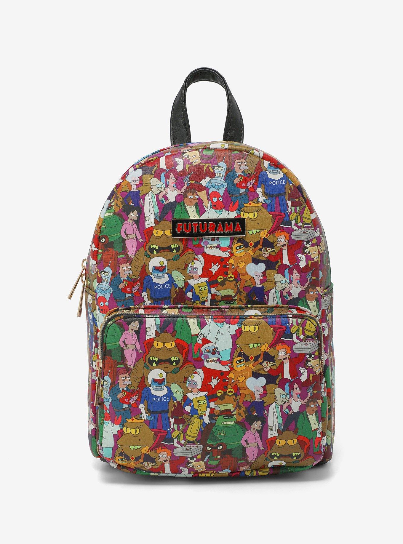 Futurama Group Allover Print Mini Backpack, , hi-res