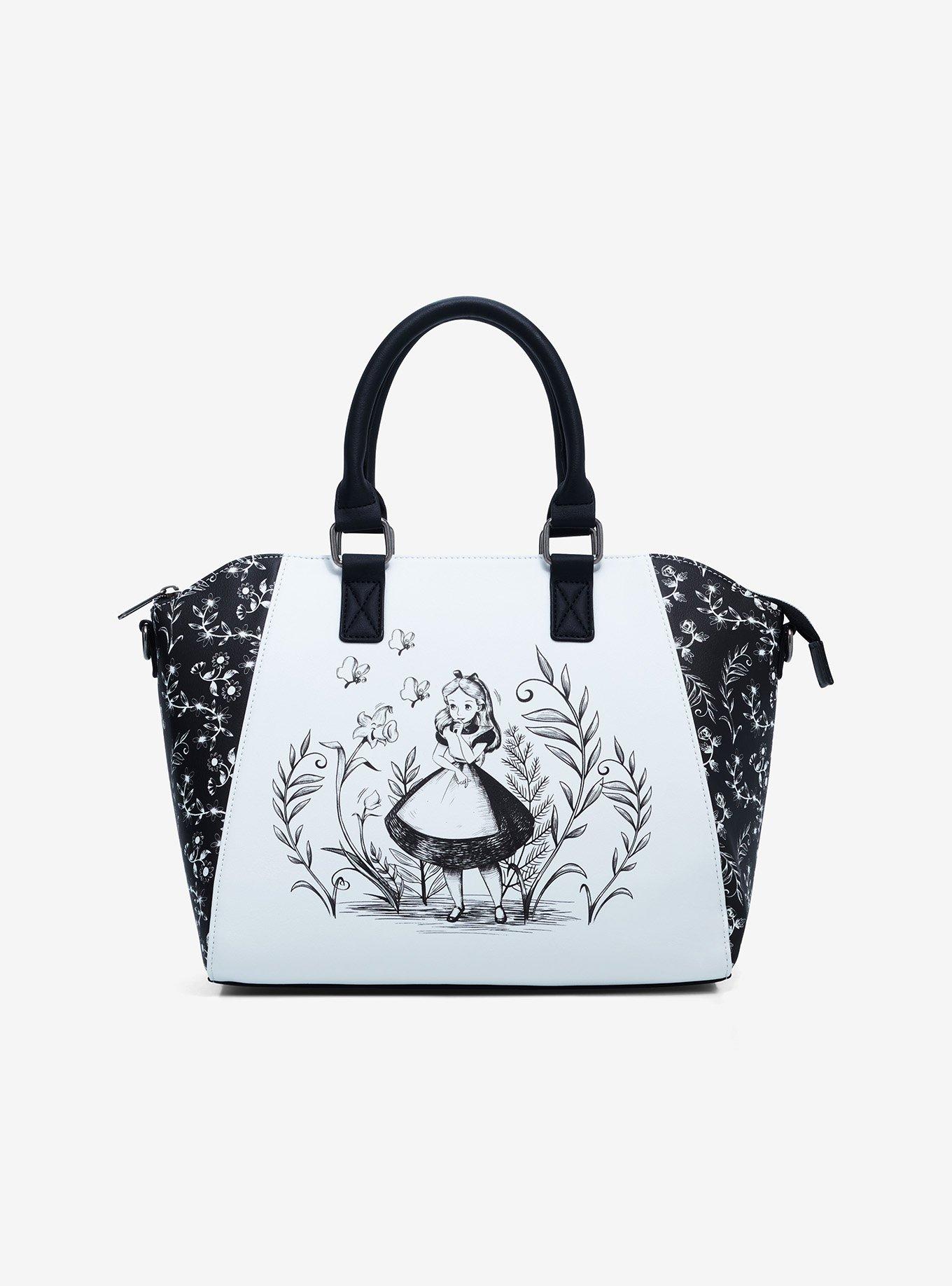 Loungefly Disney Alice In Wonderland Black & White Satchel Bag | Hot Topic