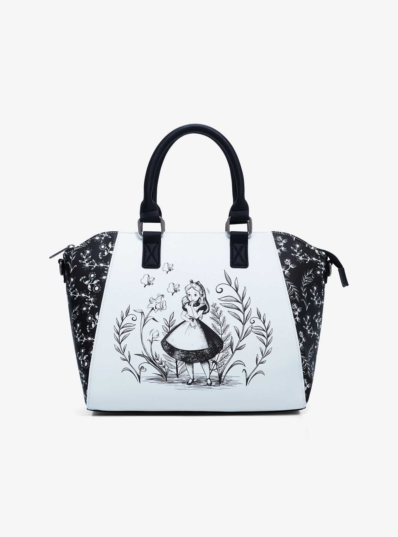 Loungefly Disney Alice In Wonderland Black & White Satchel Bag, , hi-res