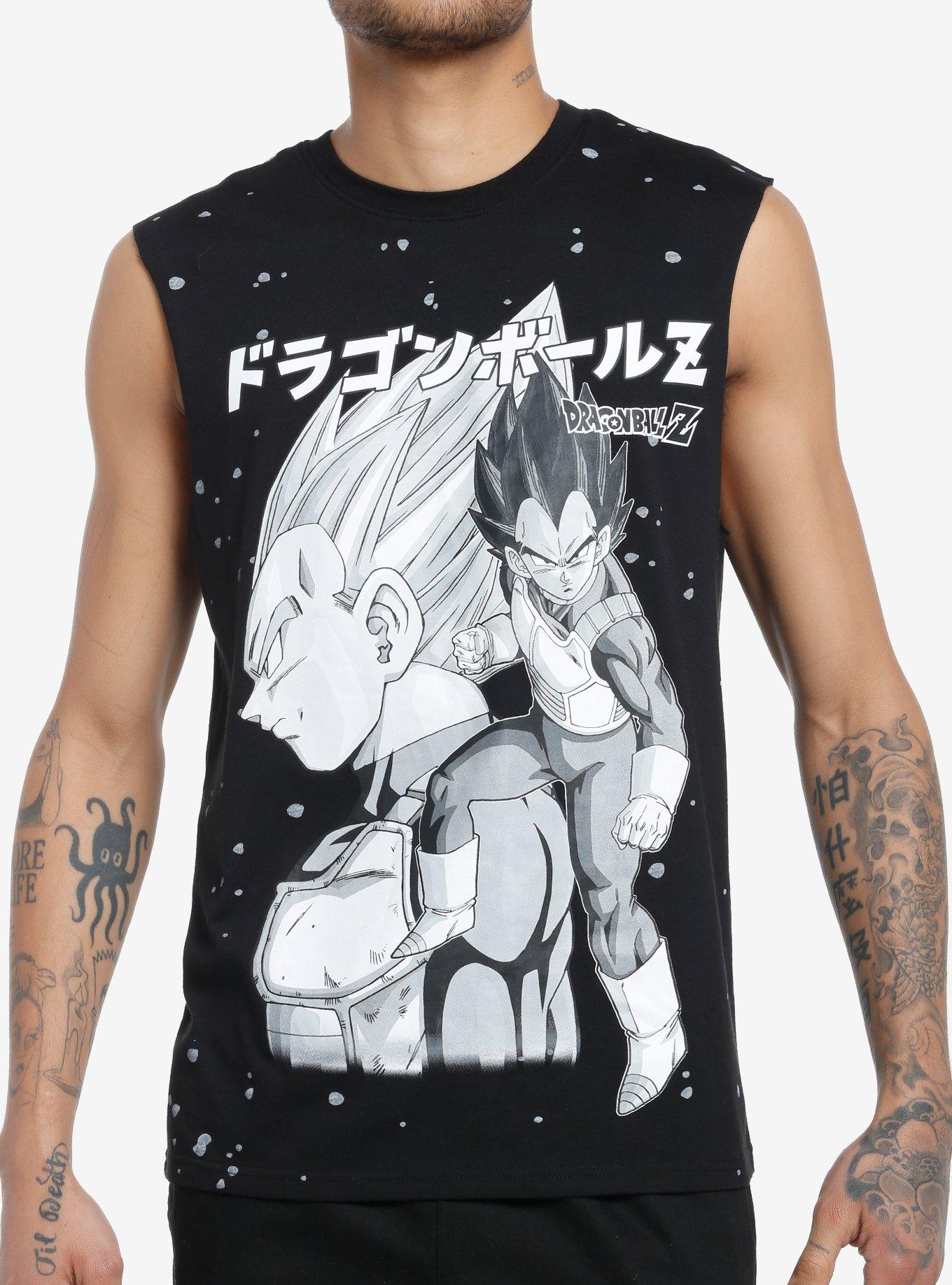 Hot Topic Dragon Ball Z Vegeta Splatter Muscle Tank Top