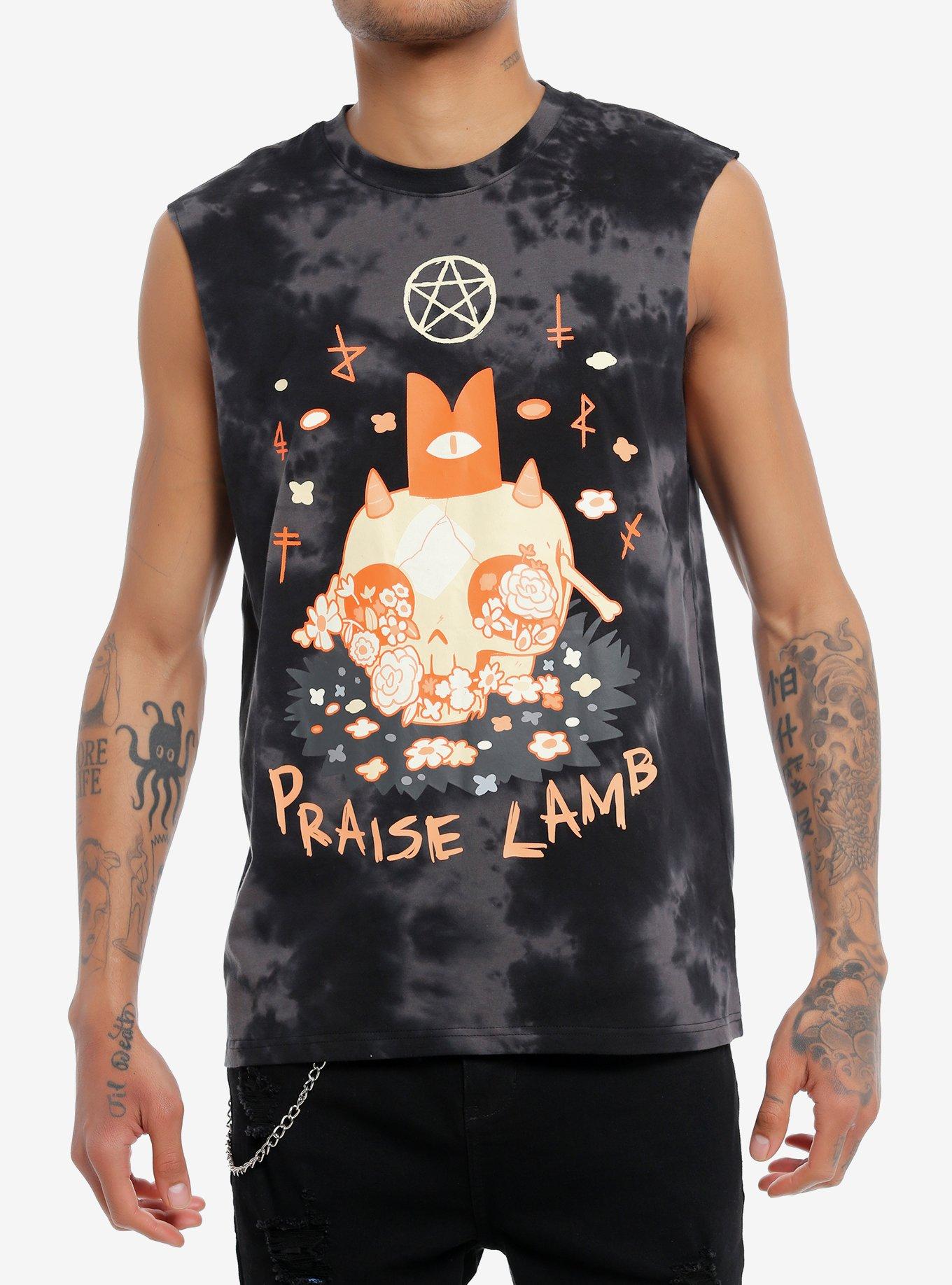 Cult Of The Lamb Praise Lamb Tie-Dye Muscle Tank Top, MULTI, hi-res