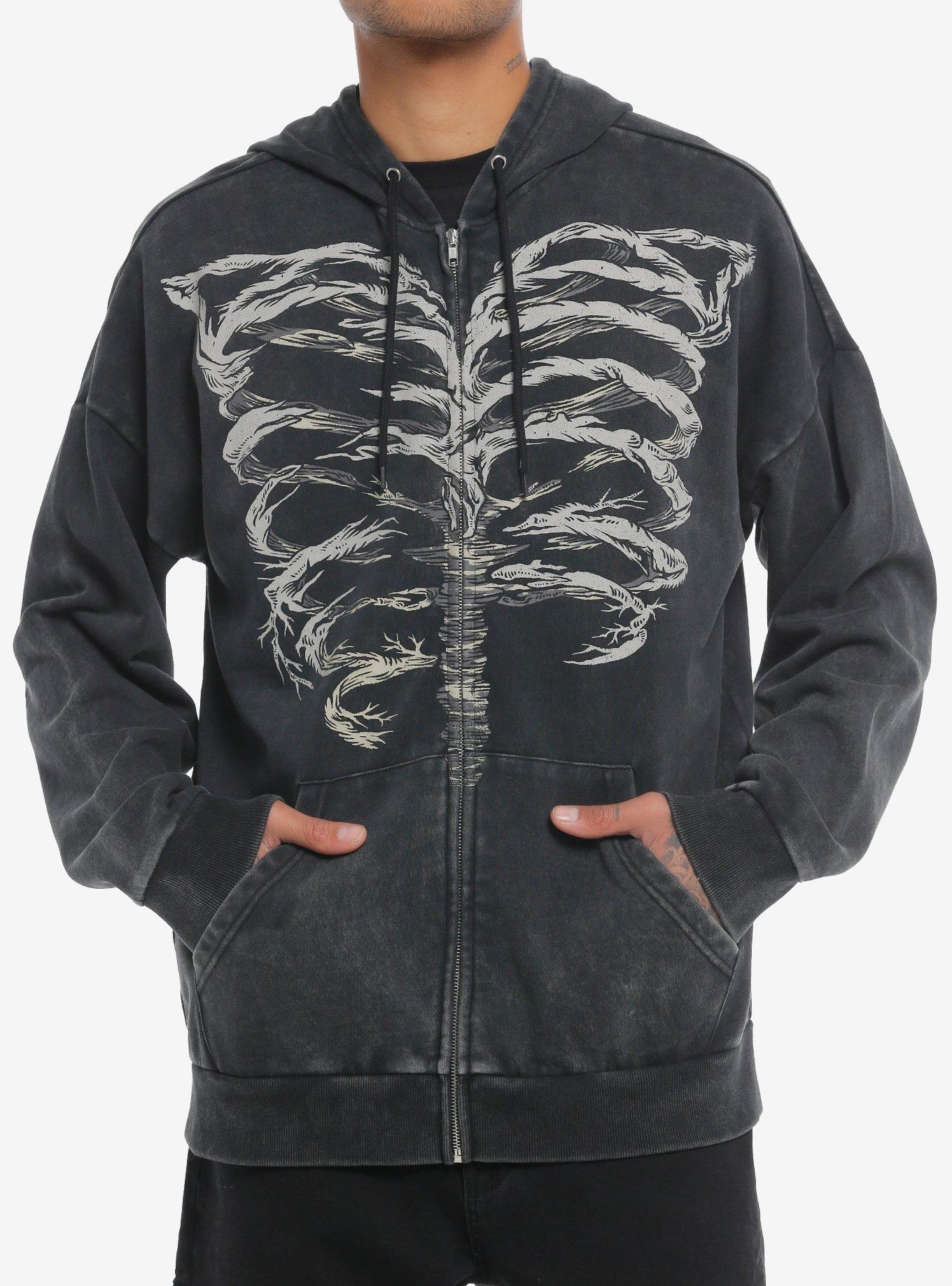 Rib Cage Illustrated Oversized Hoodie | Hot Topic