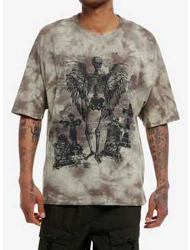 Thorn & Fable Winged Skeleton Cemetery Tie-Dye T-Shirt, , hi-res