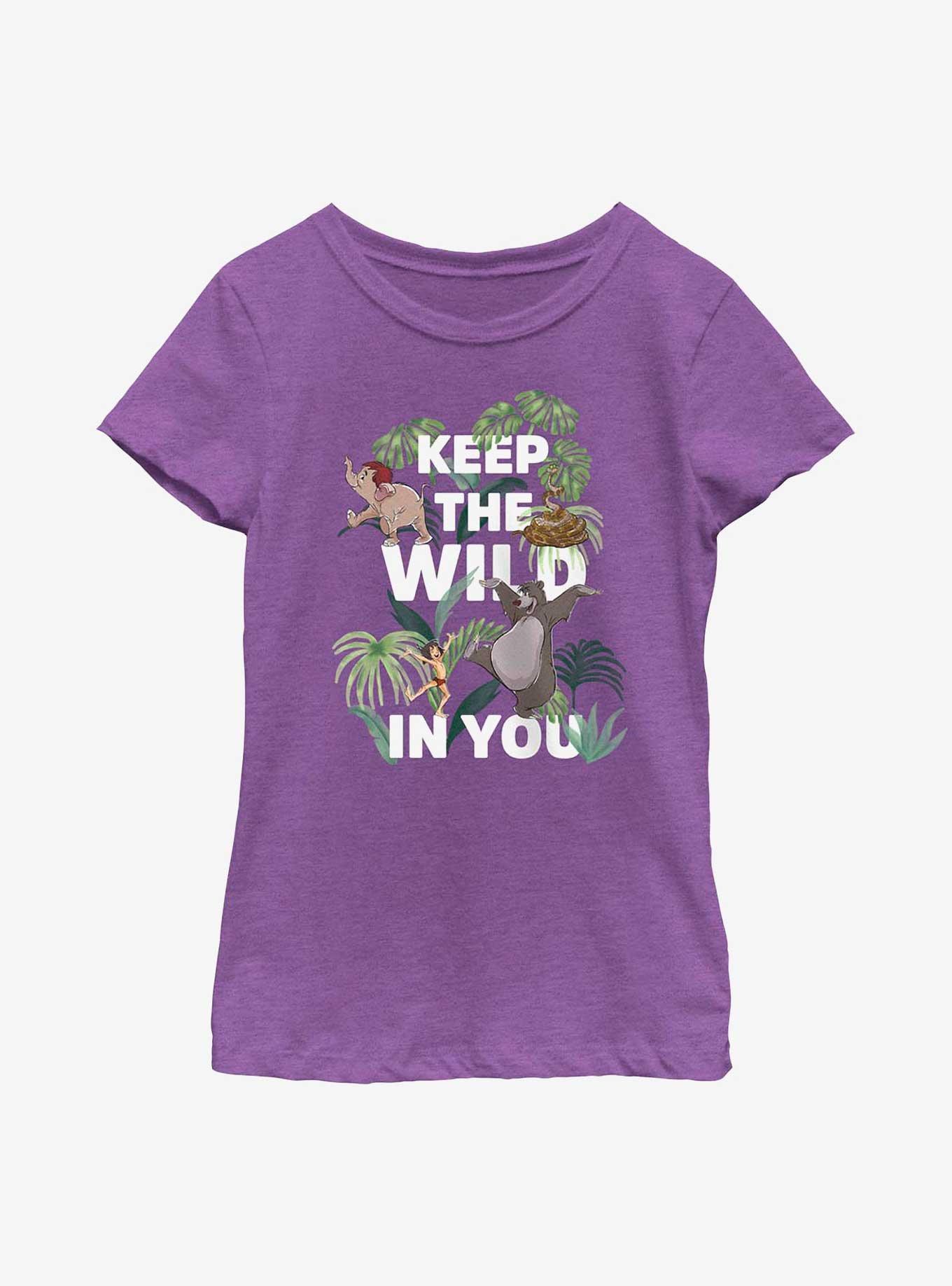 Disney The Jungle Book Keep The Wild Youth Girls T-Shirt, PURPLE BERRY, hi-res
