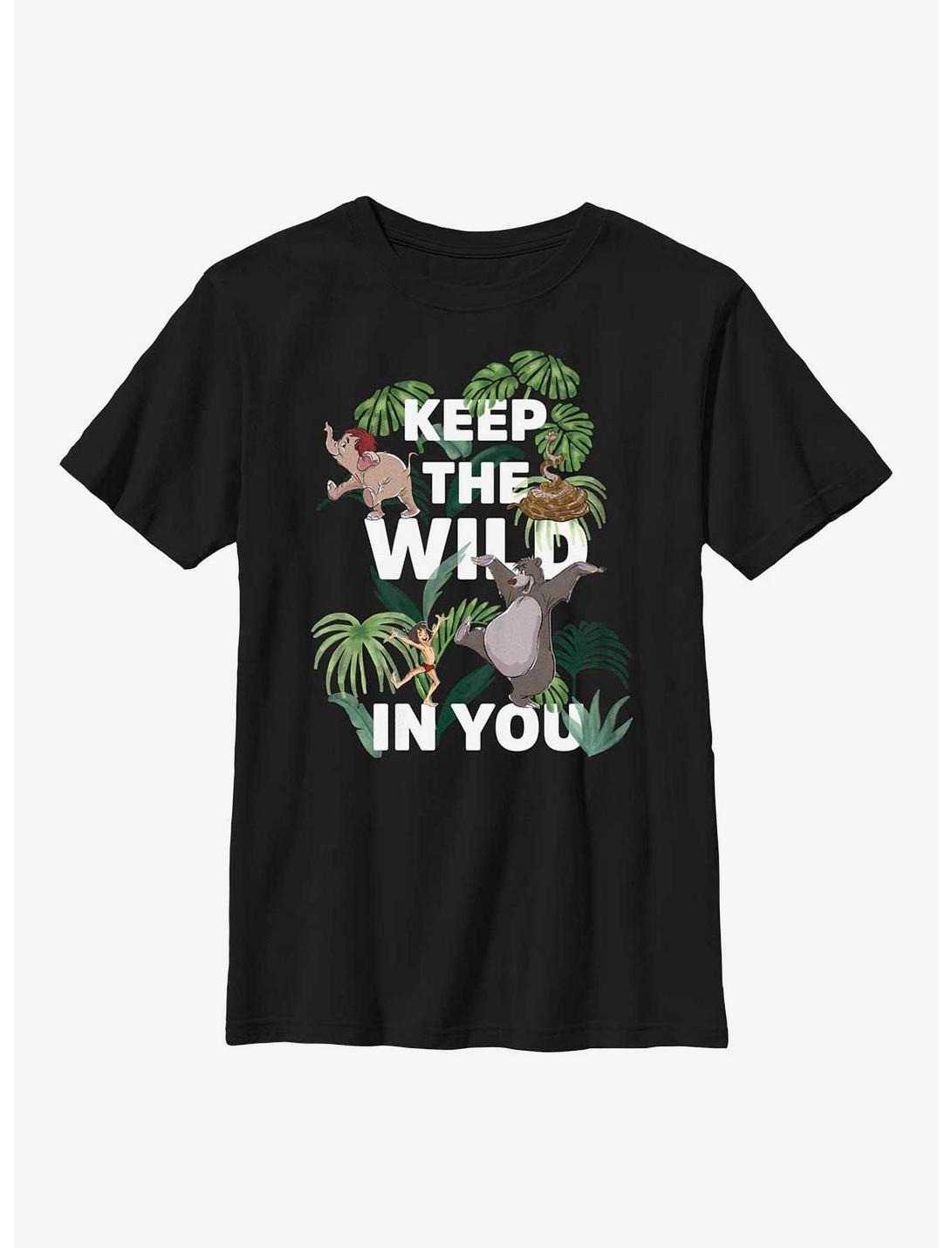 Disney The Jungle Book Keep The Wild Youth T-Shirt, BLACK, hi-res
