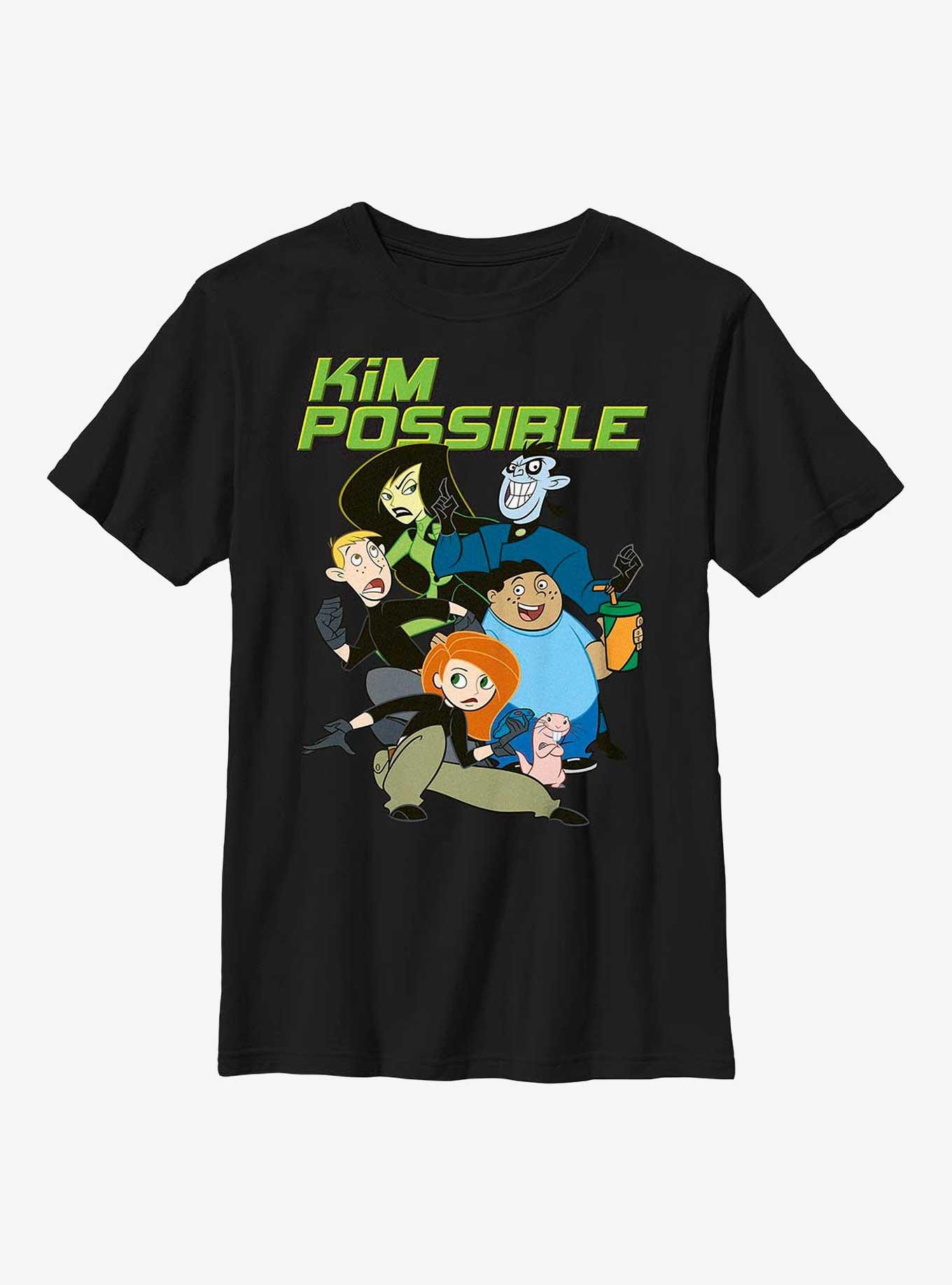 Disney Kim Possible Heroes and Villains Poster Youth T-Shirt, BLACK, hi-res