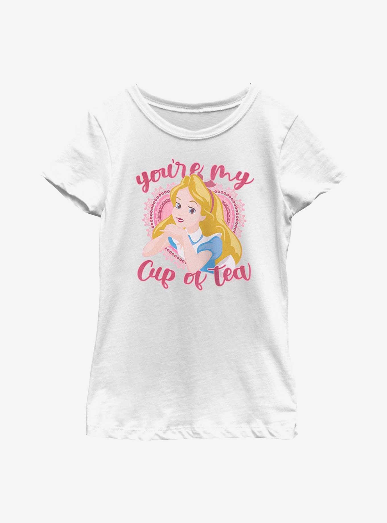 Disney Alice In Wonderland Vintage Heart Youth Girls T-Shirt, WHITE, hi-res