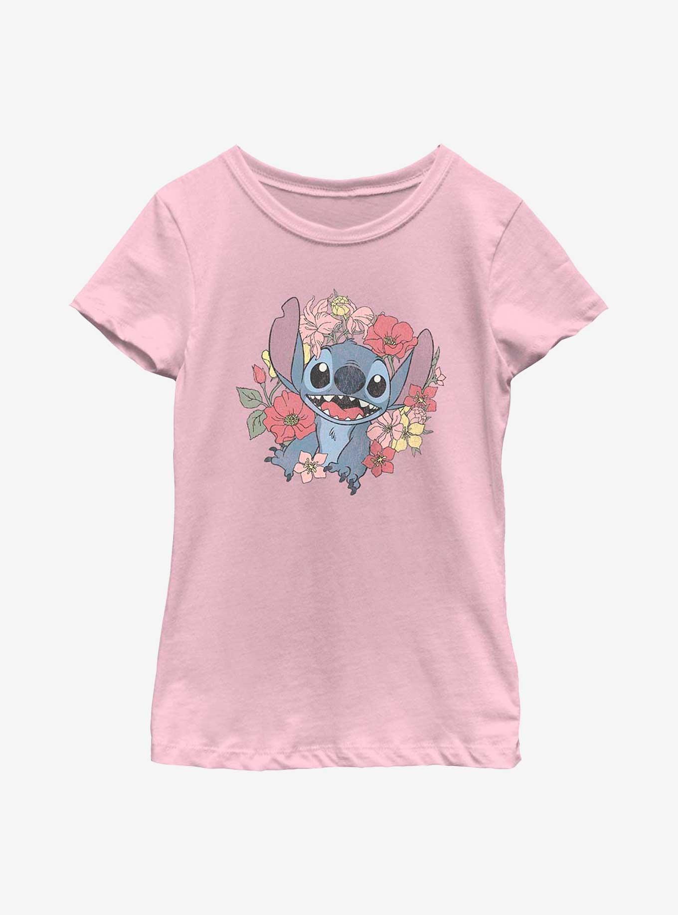 Disney Lilo & Stitch Floral Stitch Youth Girls T-Shirt, , hi-res