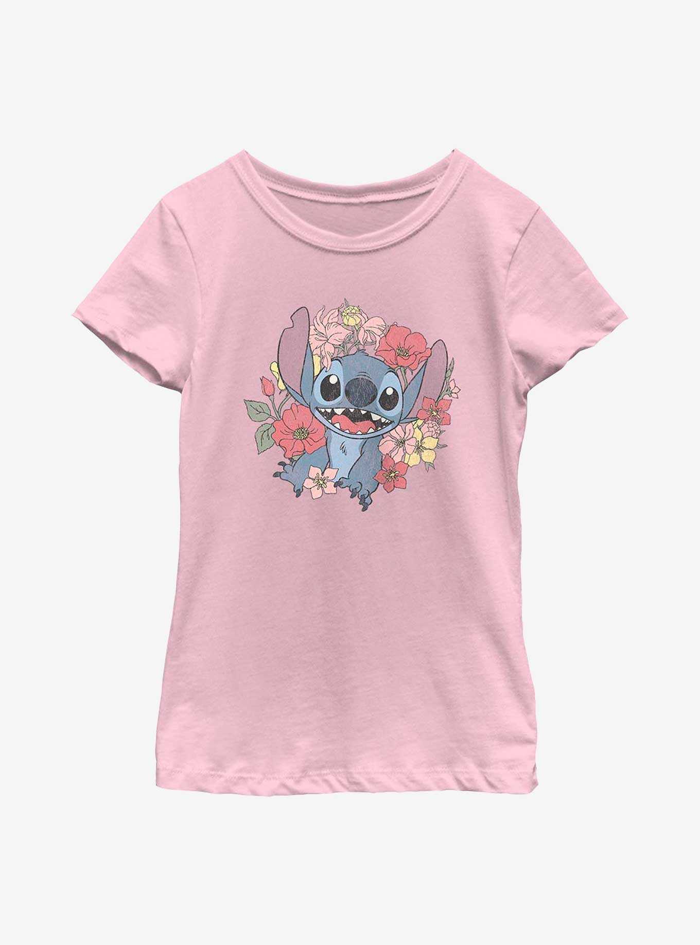Disney Lilo & Stitch Floral Stitch Youth Girls T-Shirt, , hi-res
