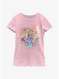 Disney Lilo & Stitch Floral Ohana Youth Girls T-Shirt, PINK, hi-res