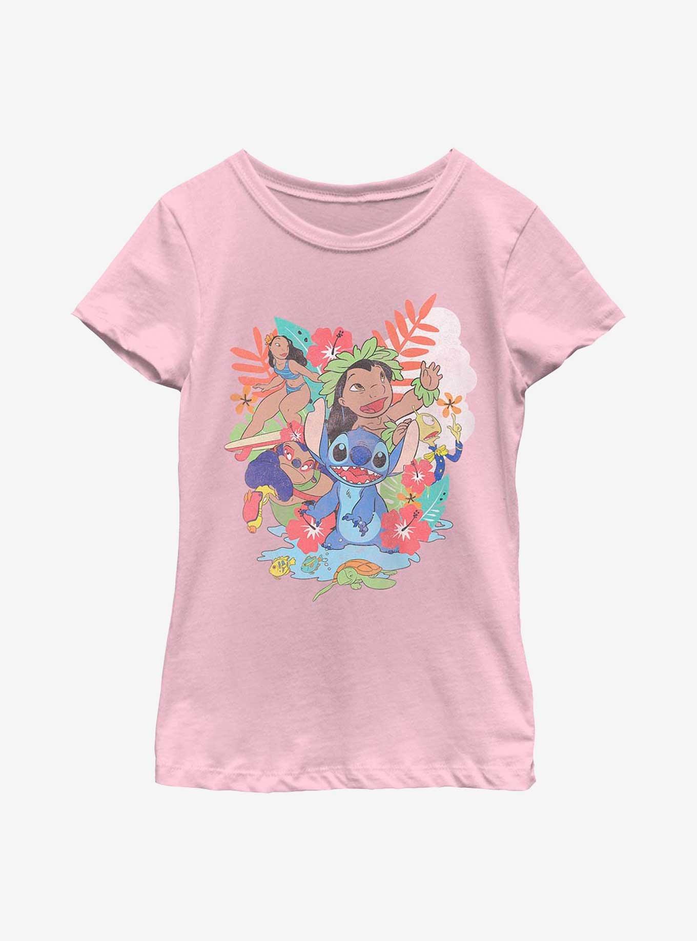 Disney Lilo & Stitch Floral Ohana Youth Girls T-Shirt, , hi-res