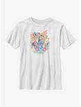 Disney Lilo & Stitch Floral Ohana Youth T-Shirt, WHITE, hi-res