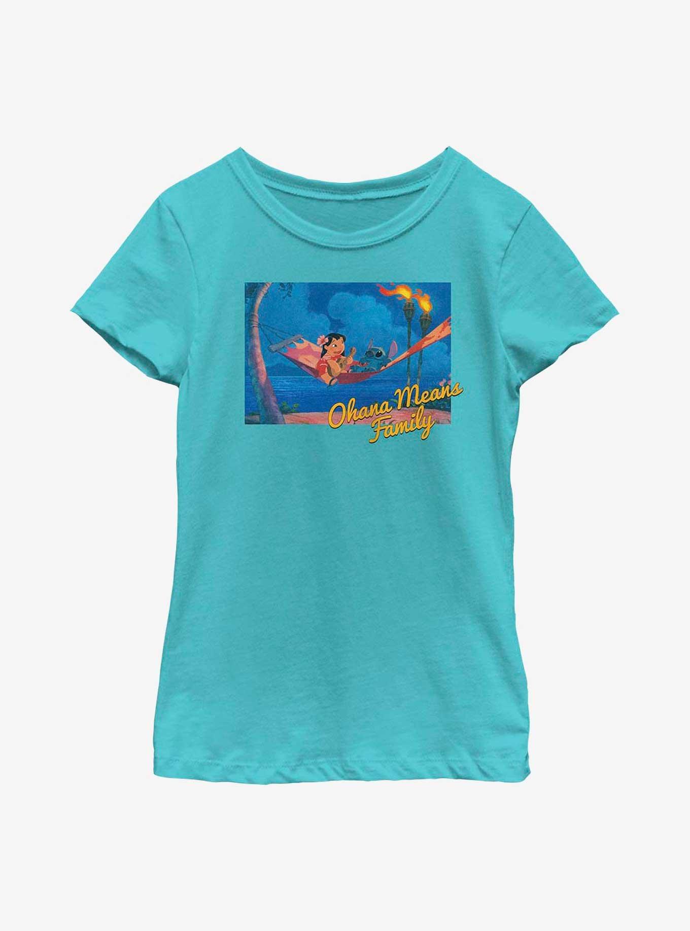 Disney Lilo & Stitch Ohana Hammock Youth Girls T-Shirt, TAHI BLUE, hi-res