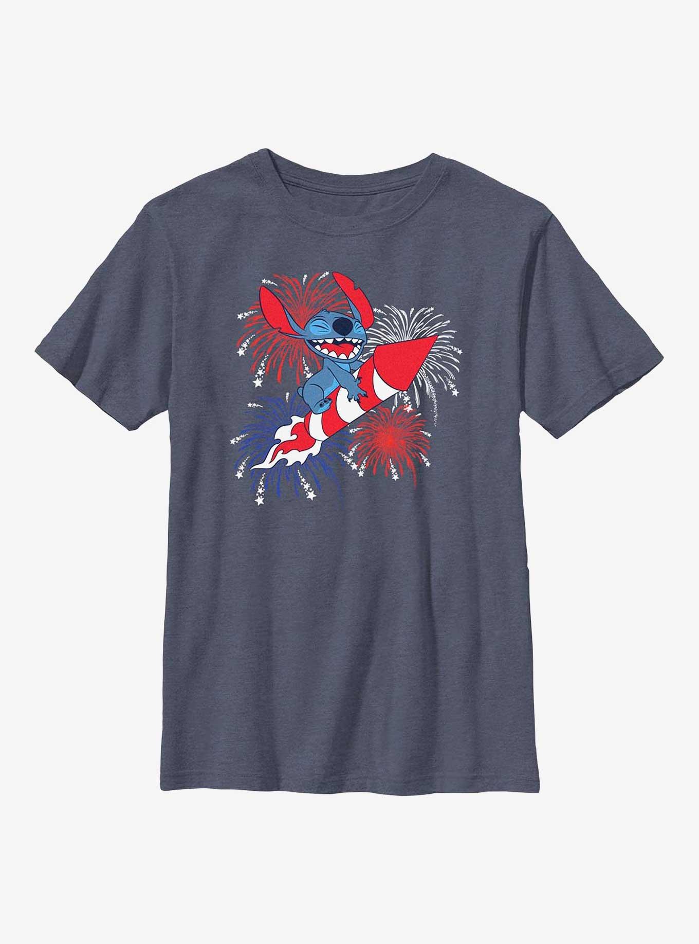 Disney Lilo & Stitch Riding Fireworks Youth T-Shirt, , hi-res