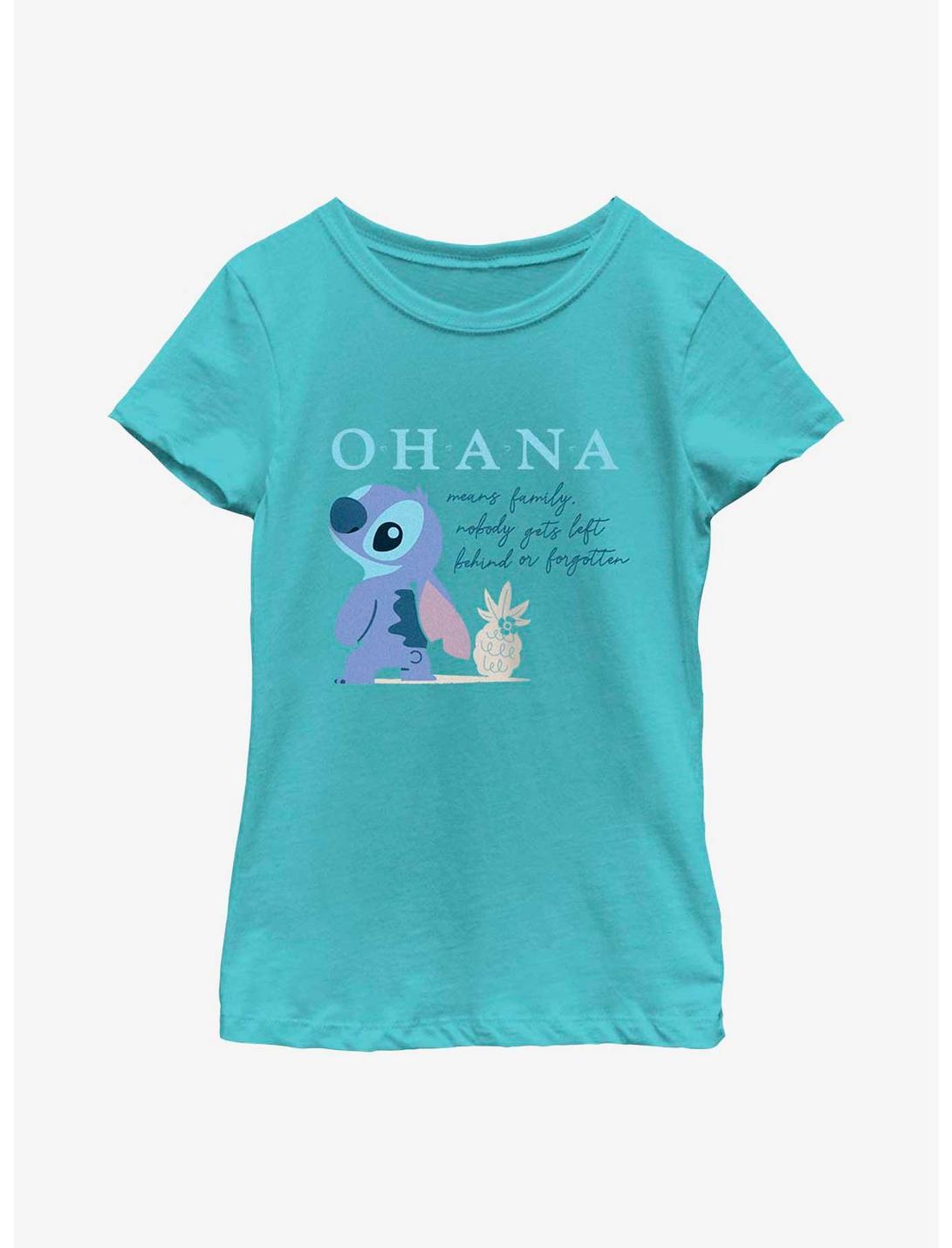 Disney Lilo & Stitch Ohana Pineapple Youth Girls T-Shirt, TAHI BLUE, hi-res