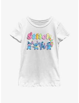 Disney Lilo & Stitch Colorful Stitches Youth Girls T-Shirt, , hi-res