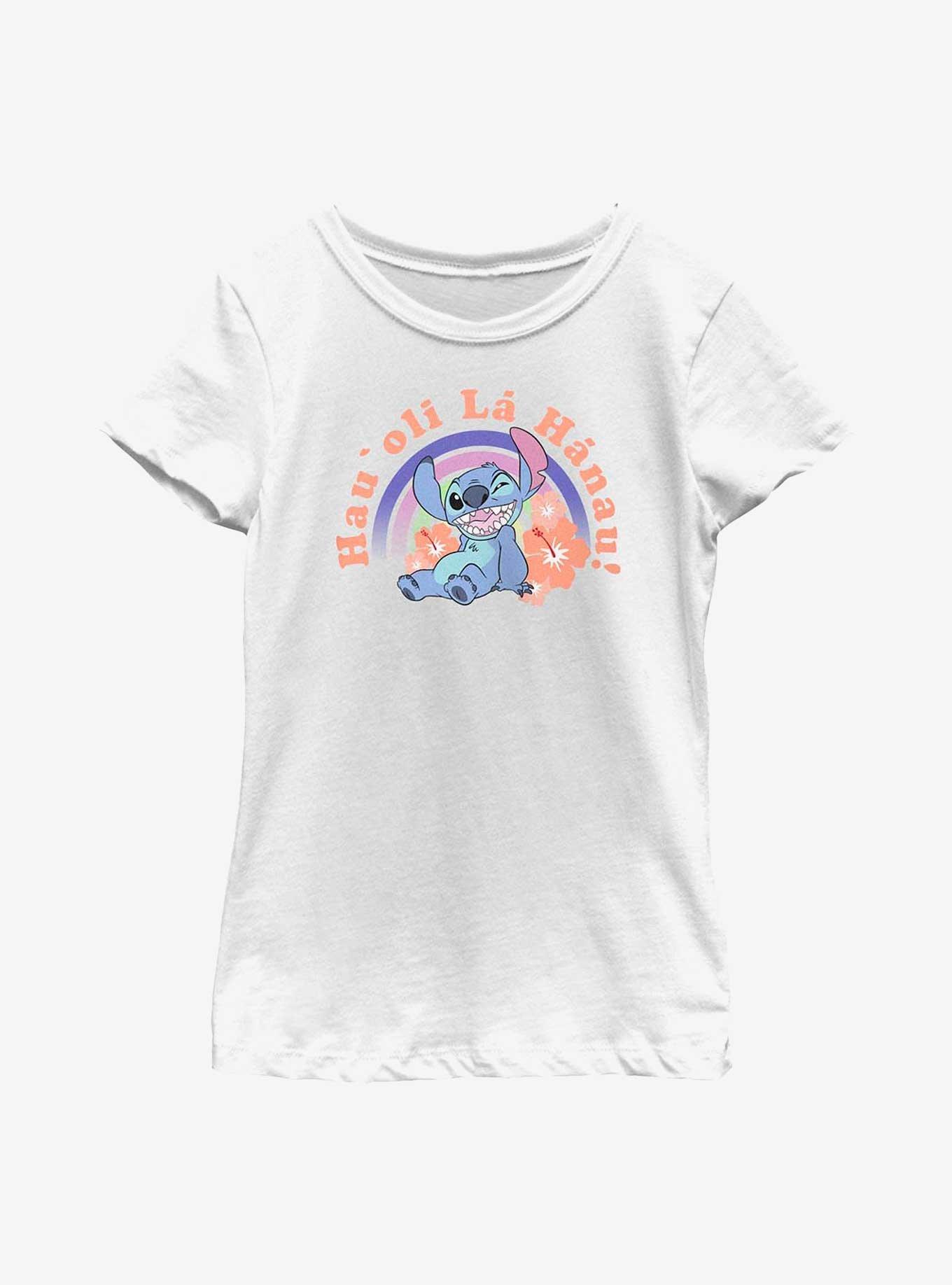 Disney Lilo & Stitch Hau Oli La Hanau Youth Girls T-Shirt, WHITE, hi-res