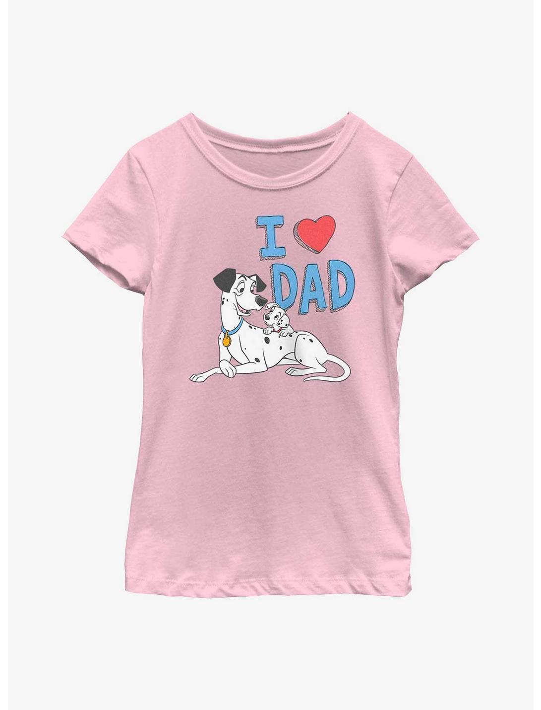 Disney 101 Dalmatians I Heart Dad Youth Girls T-Shirt, PINK, hi-res