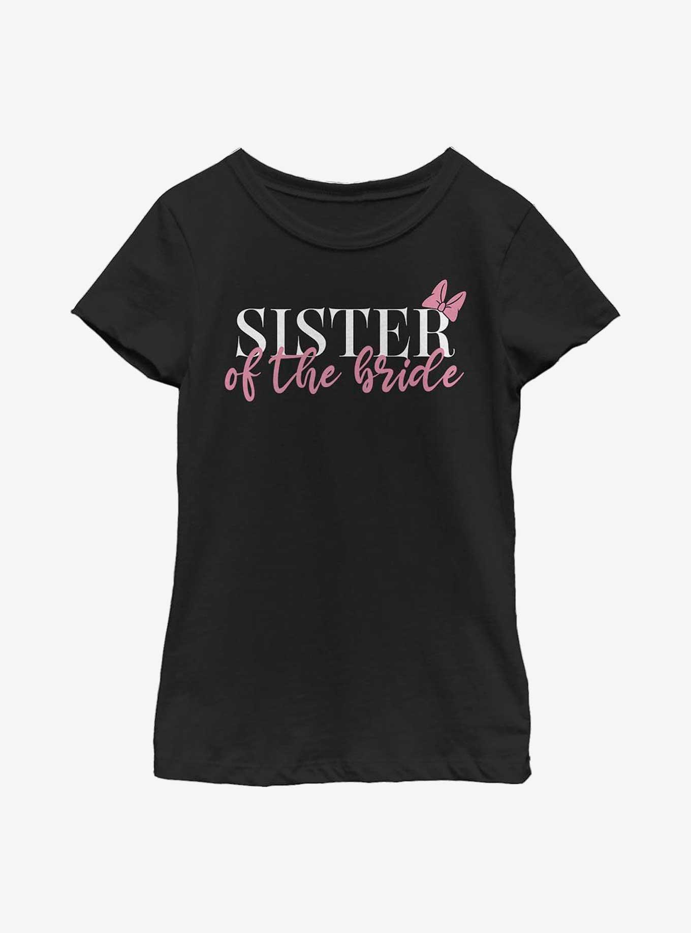 Disney Mickey Mouse Sister Of The Bride Youth Girls T-Shirt, BLACK, hi-res view 1