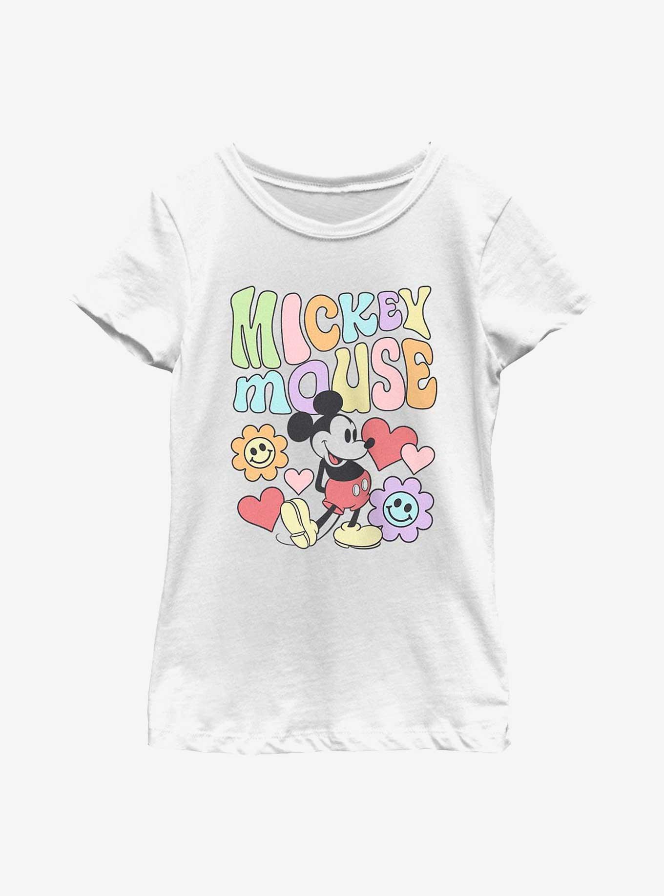 Disney Mickey Mouse Groovy Mickey Youth Girls T-Shirt, WHITE, hi-res