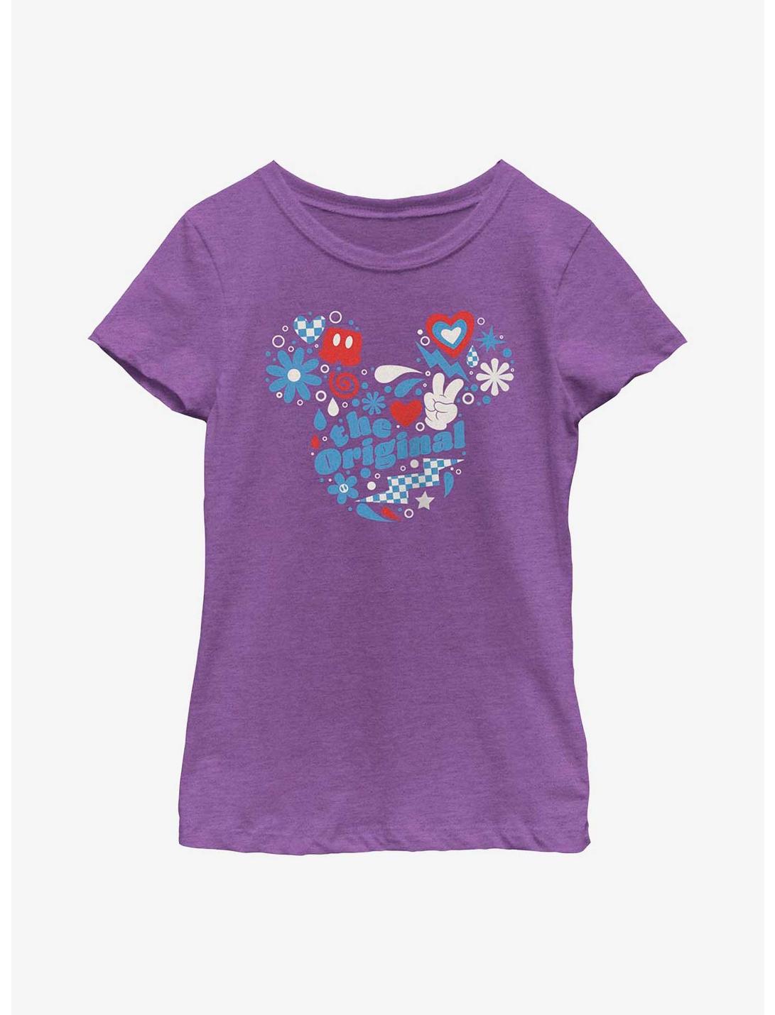 Disney Mickey Mouse The Original Mouse Ears Youth Girls T-Shirt, PURPLE BERRY, hi-res