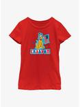 Disney Mickey Mouse Pluto Freedom Youth Girls T-Shirt, RED, hi-res