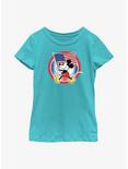 Disney Mickey Mouse American Flag Badge Youth Girls T-Shirt, TAHI BLUE, hi-res