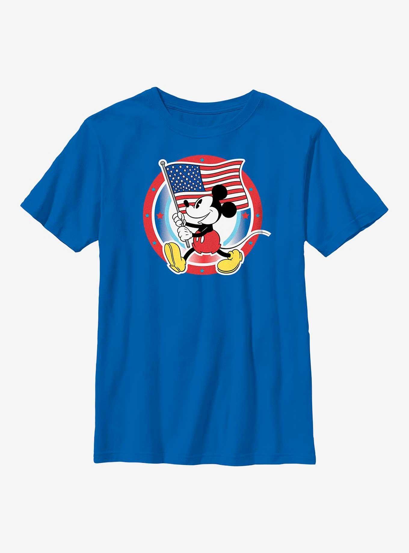 Disney Mickey Mouse American Flag Badge Youth T-Shirt, , hi-res