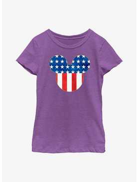 Disney Mickey Mouse Patriotic Mouse Ears Youth Girls T-Shirt, , hi-res