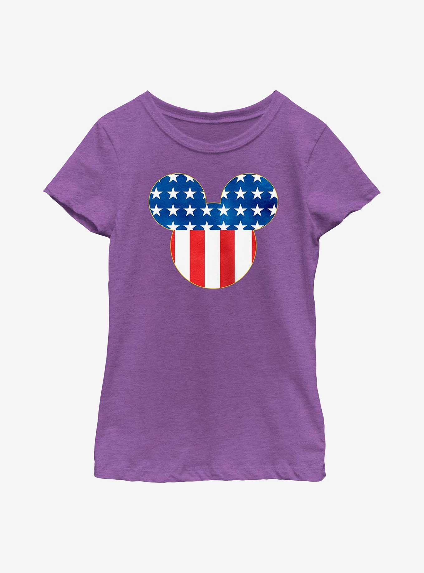 Disney Mickey Mouse Patriotic Mouse Ears Youth Girls T-Shirt, , hi-res