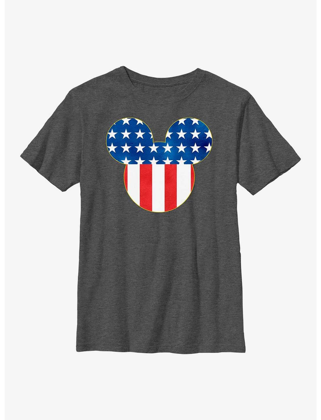 Disney Mickey Mouse Patriotic Mouse Ears Youth T-Shirt, CHAR HTR, hi-res