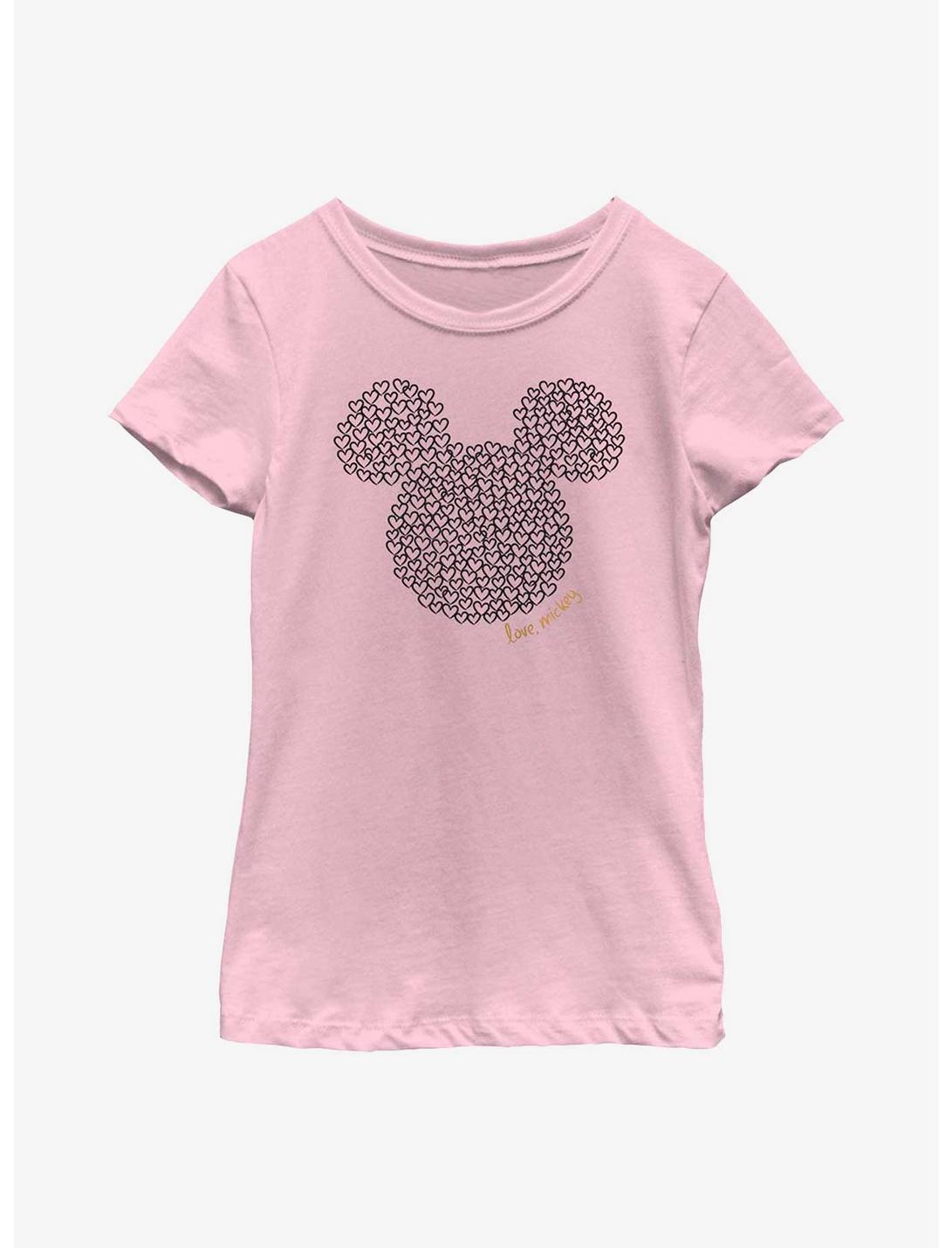 Disney Mickey Mouse Hearts Love, Mickey Youth Girls T-Shirt, PINK, hi-res