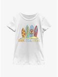 Disney Mickey Mouse Sun Sea Surf Boards Youth Girls T-Shirt, WHITE, hi-res