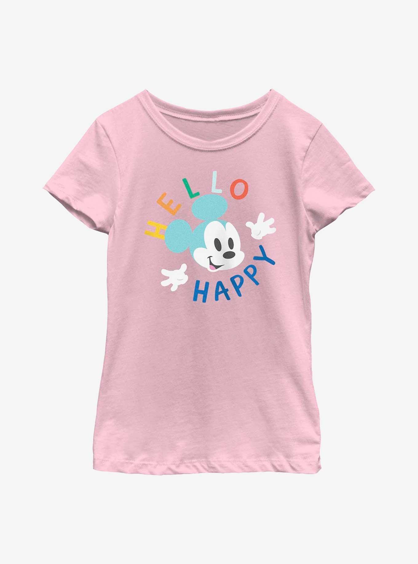 Disney Mickey Mouse Hello Happy Youth Girls T-Shirt, , hi-res