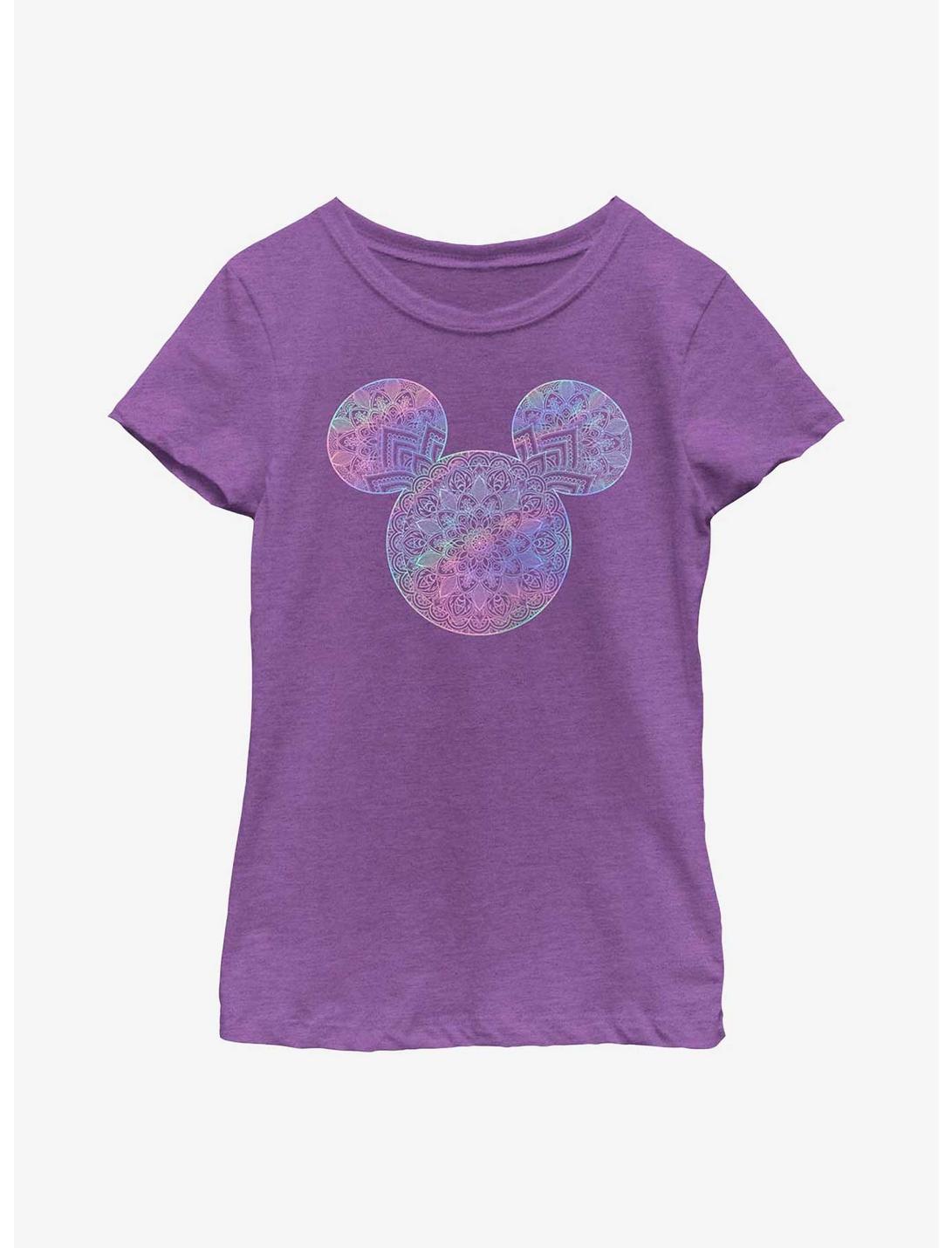Disney Mickey Mouse Mandala Fill Youth Girls T-Shirt, PURPLE BERRY, hi-res