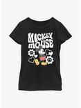 Disney Mickey Mouse Groovy And Flowers Youth Girls T-Shirt, BLACK, hi-res