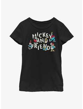 Disney Mickey Mouse Scaterred Vintage Friends Youth Girls T-Shirt, , hi-res