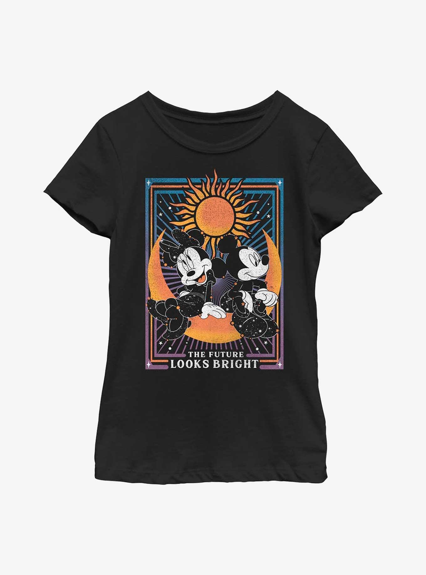 Disney Mickey Mouse The Future Looks Bright Astrology Youth Girls T-Shirt, BLACK, hi-res